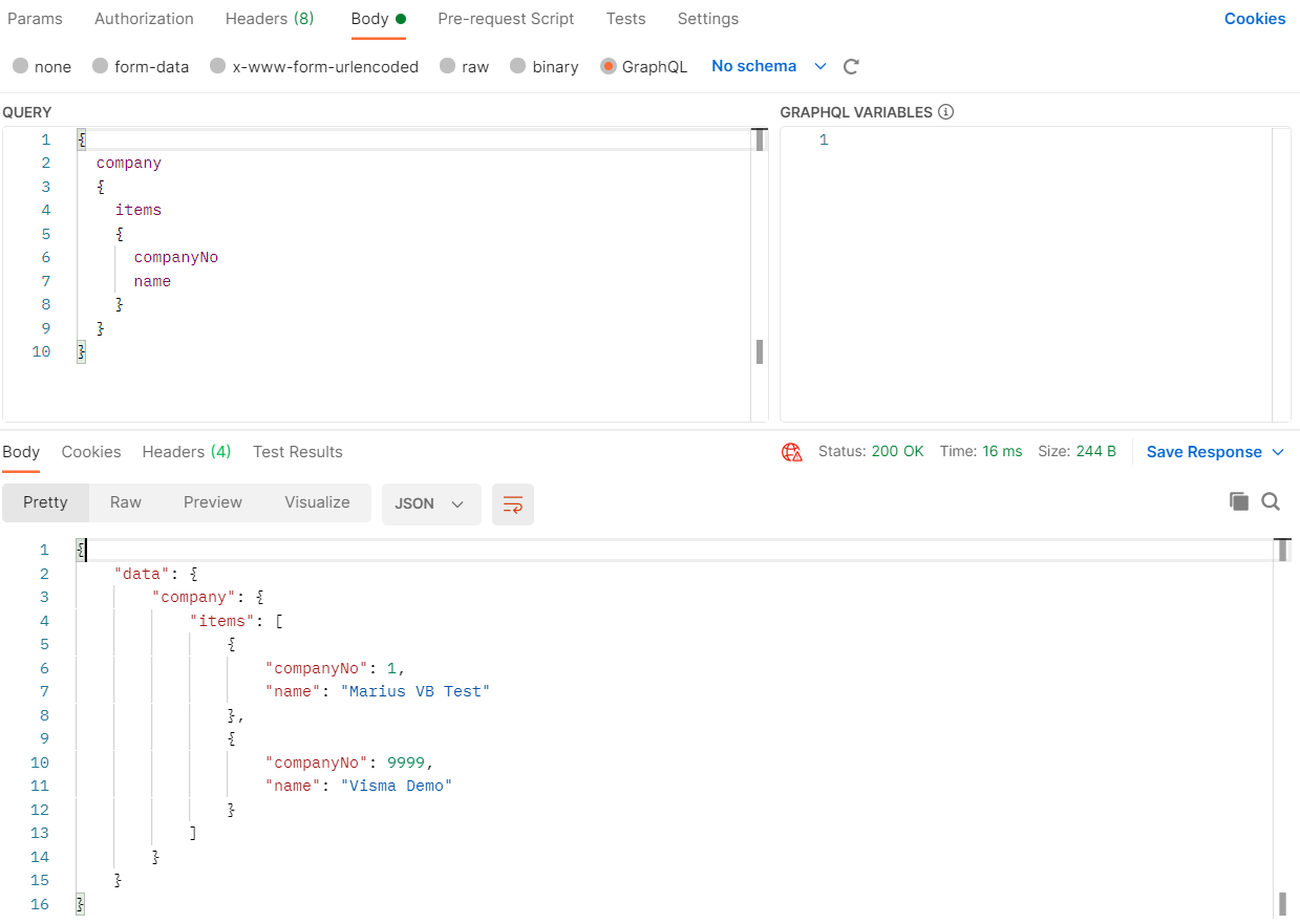 GraphQL query in Postman