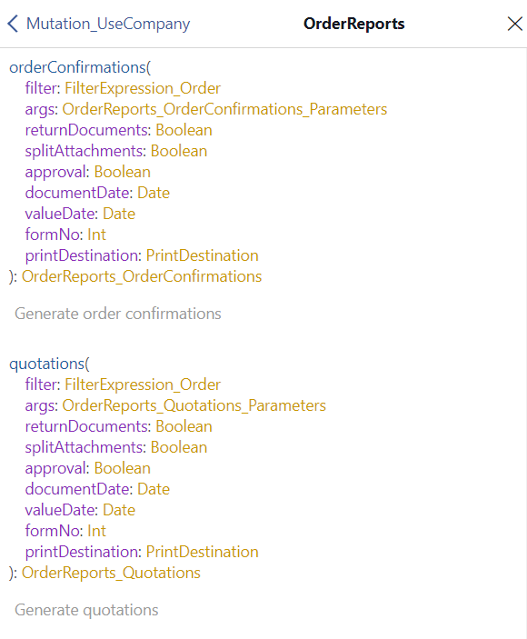 Report schema